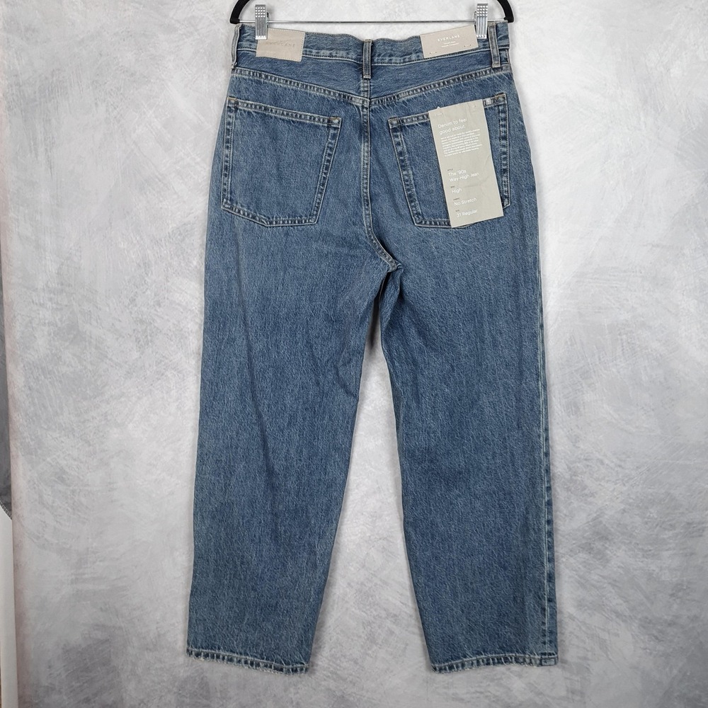 Everlane Jeans Womens 31 Regular Blue 90s Way High Straight Organic Denim